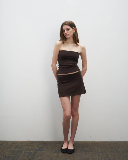 The A-Line Mini Skirt Brown